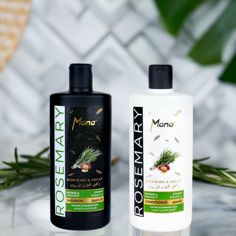 <p dir="rtl">مجموعة شامبو وبلسم تقوية الشعر من منى مع إكليل الجبل و الأرجان: تساعد على تقوية الشعر الجاف والتالف - تركيبة قابلة للتحلل الحيوي ومكثفة، لشعر أكثر كثافة وصحة - للرجال والنساء 440مل لكل منهما</p>