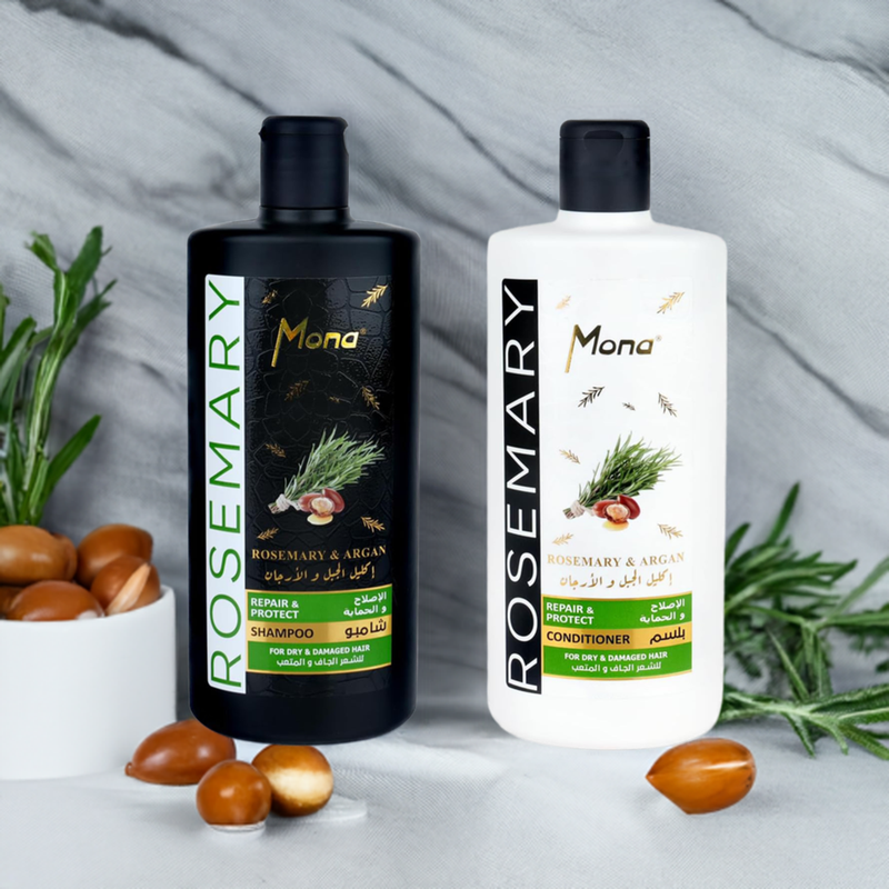 <p dir="rtl">مجموعة شامبو وبلسم تقوية الشعر من منى مع إكليل الجبل و الأرجان: تساعد على تقوية الشعر الجاف والتالف - تركيبة قابلة للتحلل الحيوي ومكثفة، لشعر أكثر كثافة وصحة - للرجال والنساء 440مل لكل منهما</p>
