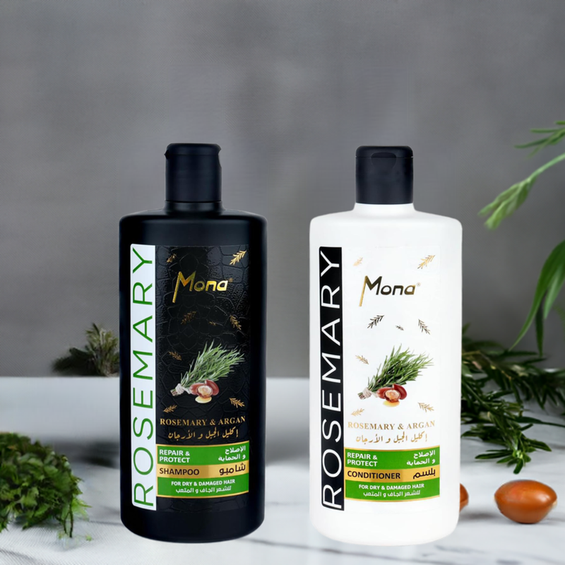 <p dir="rtl">مجموعة شامبو وبلسم تقوية الشعر من منى مع إكليل الجبل و الأرجان: تساعد على تقوية الشعر الجاف والتالف - تركيبة قابلة للتحلل الحيوي ومكثفة، لشعر أكثر كثافة وصحة - للرجال والنساء 440مل لكل منهما</p>