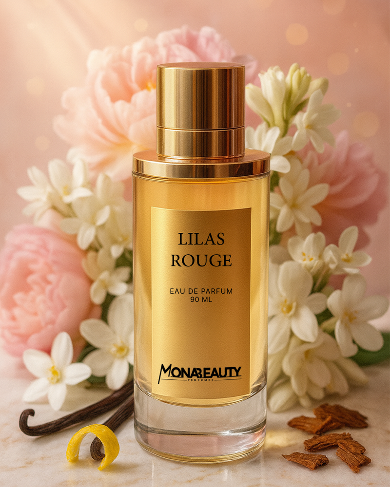 عطر الليلك الأحمر، لِيْـلَا رُوجْ أو دو بارفان من منى بيوتي للنساء  90 مل